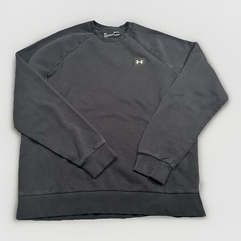 Under Armour Crew Neck Sweater Size Medium Men’s Long Sleeve Black Logo Lounge